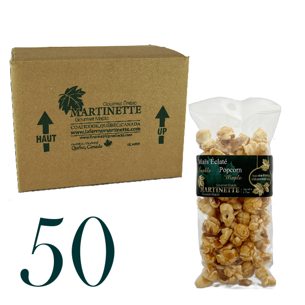 Popcorn à l’érable 50x50g – caisse